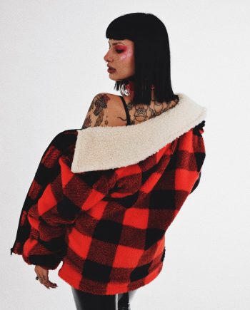 Leñadora tartán rojo