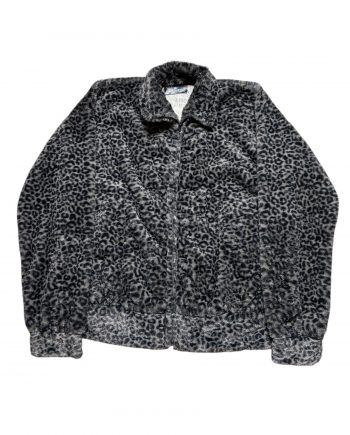 Teddy Jacket Grey Animal Print